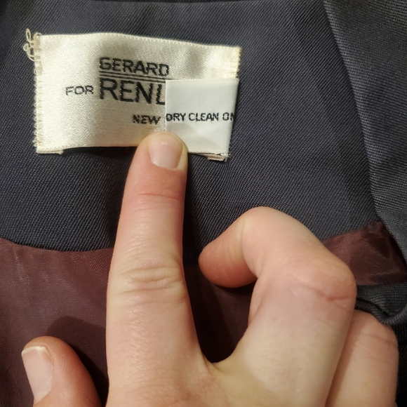 Vintage 100% wool blazer, dark grey-blue.  Size 6. - Picture 9 of 12